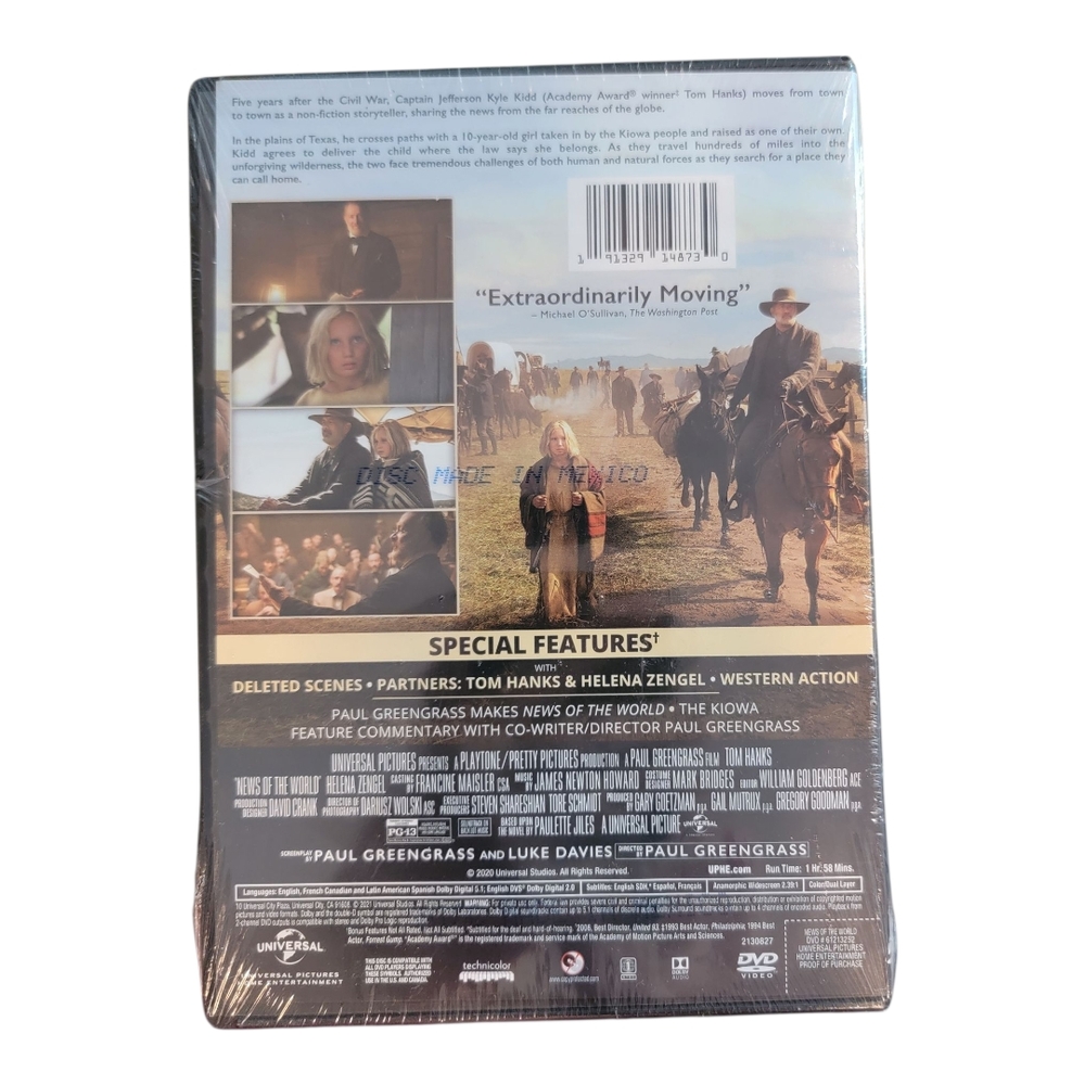 News of the World DVD Tom Hanks Helena Zengel New Sealed Special Features - Picture 3 of 3
